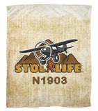 STOL Life Airplane Aviation Fleece Blankets -  Personalized w/ your N#