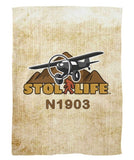 STOL Life Airplane Aviation Fleece Blankets -  Personalized w/ your N#