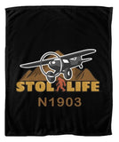 STOL Life Airplane Aviation Fleece Blankets -  Personalized w/ your N#