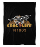 STOL Life Airplane Aviation Fleece Blankets -  Personalized w/ your N#