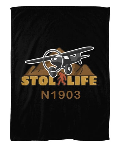 STOL Life Airplane Aviation Fleece Blankets -  Personalized w/ your N#