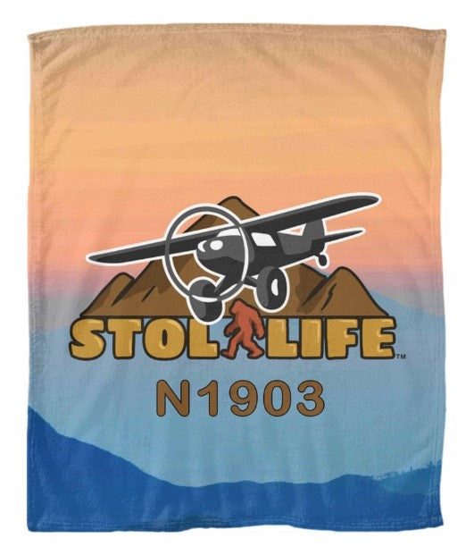 STOL Life Airplane Aviation Fleece Blankets -  Personalized w/ your N#