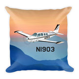 Airplane Custom Throw Pillow Case Stuffed & Sewn - AIR2552FEA36-BLK1