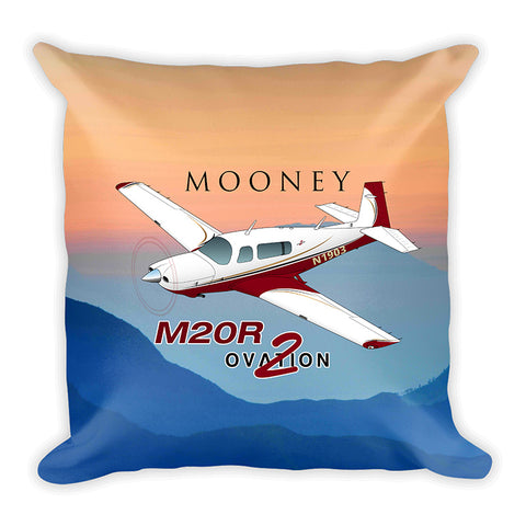 Mooney M20R Ovation 2 Airplane Custom Throw Pillow Case Stuffed & Sewn