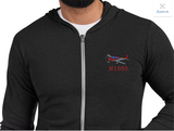 Custom Lightweight Bella + Canvas 3939 Zip Embroidered Hoodie
