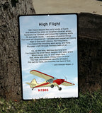 Aeronca High Flight HD Airplane Sign - Personalized w/ your N#