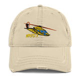 Helicopter Embroidered Distressed Cap HELIJ9BS76-YB1 - Personalized w/ Your N#