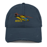 Helicopter Embroidered Distressed Cap HELIJ9BS76-YB1 - Personalized w/ Your N#