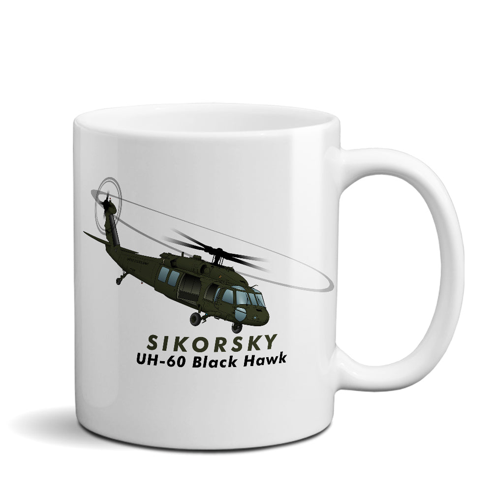 Sikorsky UH-60 Black Hawk Airplane Ceramic Mug - Personalized