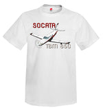 Socata TBM 850 (Silver/Red/Black) Airplane T-Shirt - Personalized