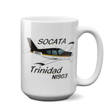 Socata Trinidad TB 20 Airplane Ceramic Mug - Personalized w/ N#