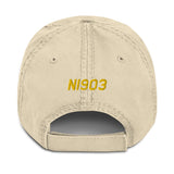 Airplane Embroidered Distressed Cap (AIRG9G3856-RO1) - Personalized with Your N#