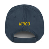 Airplane Embroidered Distressed Cap (AIRG9G3856-RO1) - Personalized with Your N#