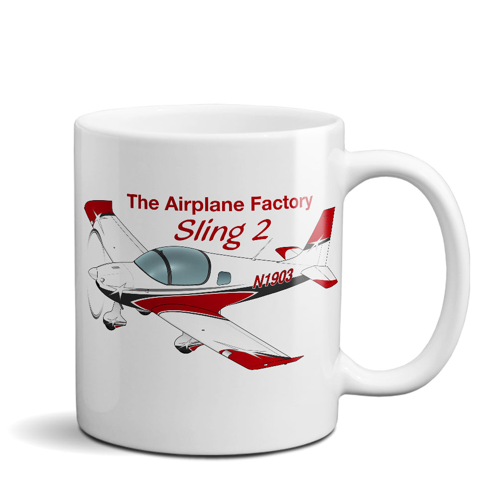 The Airplane Factory Sling 2 (Red) Airplane Ceramic Mug - Personalized