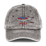Airplane Embroidered Vintage Cap - AIR2552FEC35-RSB1 - Personalized with Your N#
