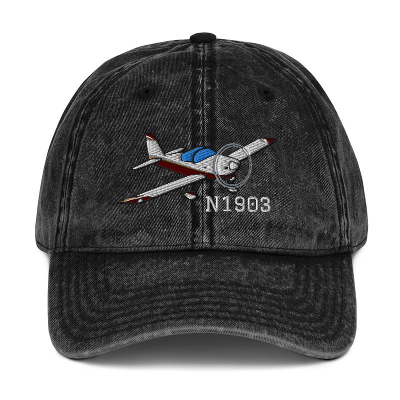 Airplane Embroidered Vintage Cap (AIRM1EIM7A-R2) - Personalized