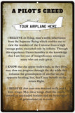 A Pilot's Creed Custom Airplane 12"x18" Metal SIgn