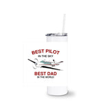 Custom Airplane White Tumbler with Straw