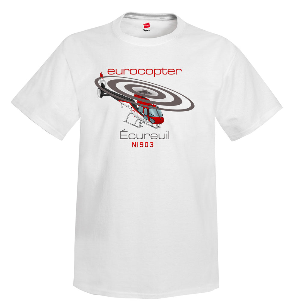 Eurocopter AS350 Ecureuil Helicopter T-shirt - Personalized with Your N#
