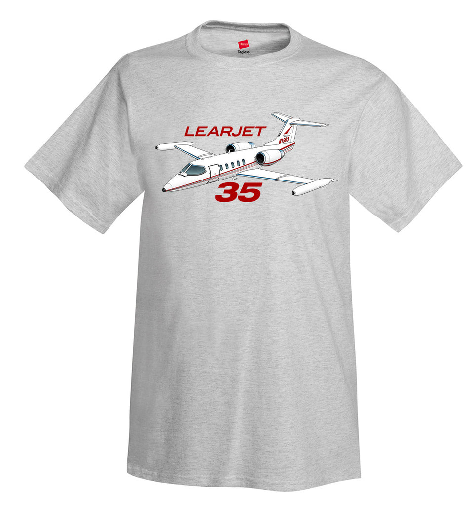 Learjet 35 Airplane T-Shirt - Personalized with Your N#