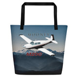 Custom Mountain Airplane All-over Print Large Tote Bag w/ Pocket
