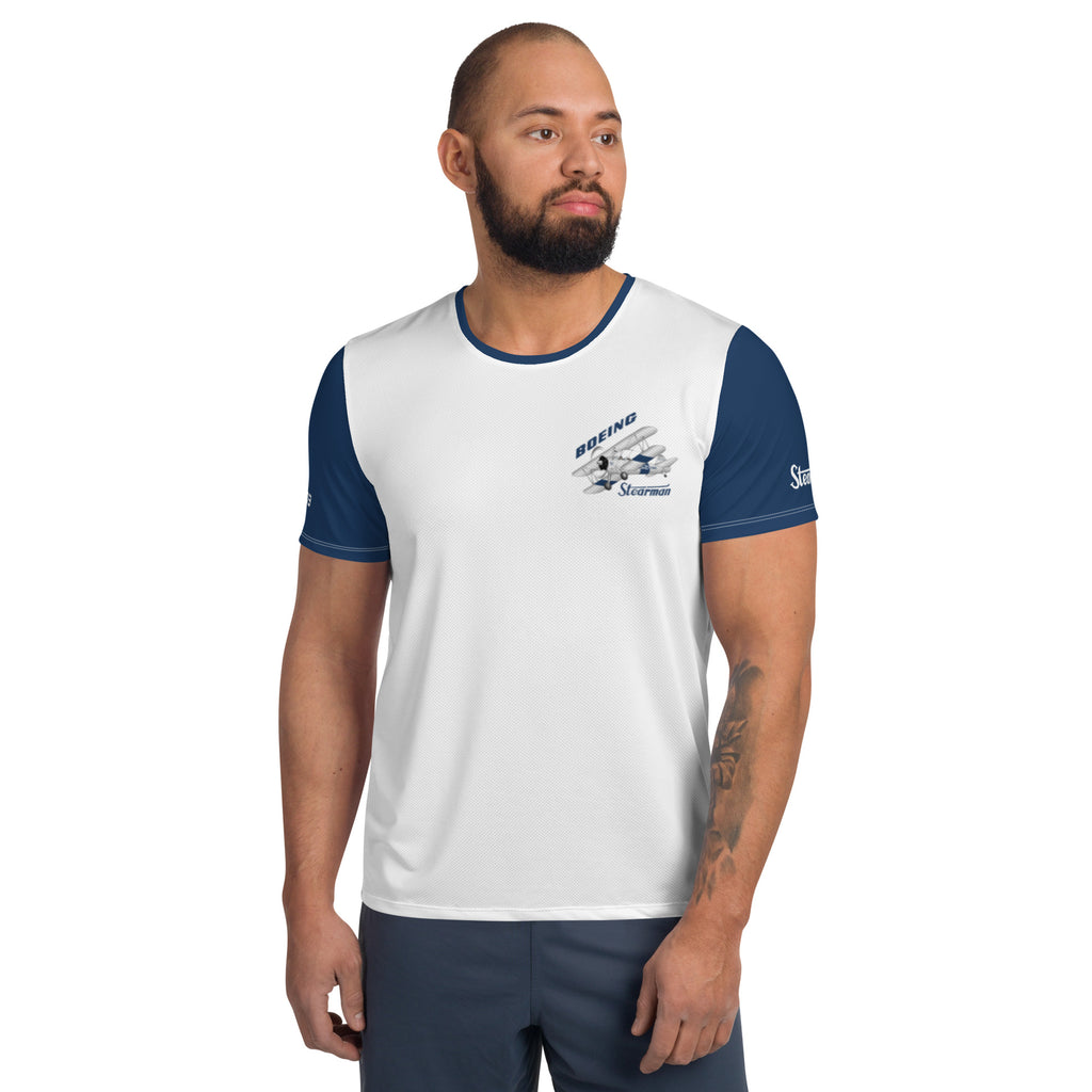 Custom Stearman All-Over Print Men's Athletic T-shirt - Add Your N#