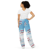 Custom AIirplane All-over print unisex wide-leg pants