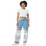 Custom AIirplane All-over print unisex wide-leg pants