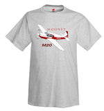 Mooney M20 (Red) Airplane T-Shirt - Personalized w/ Your N#
