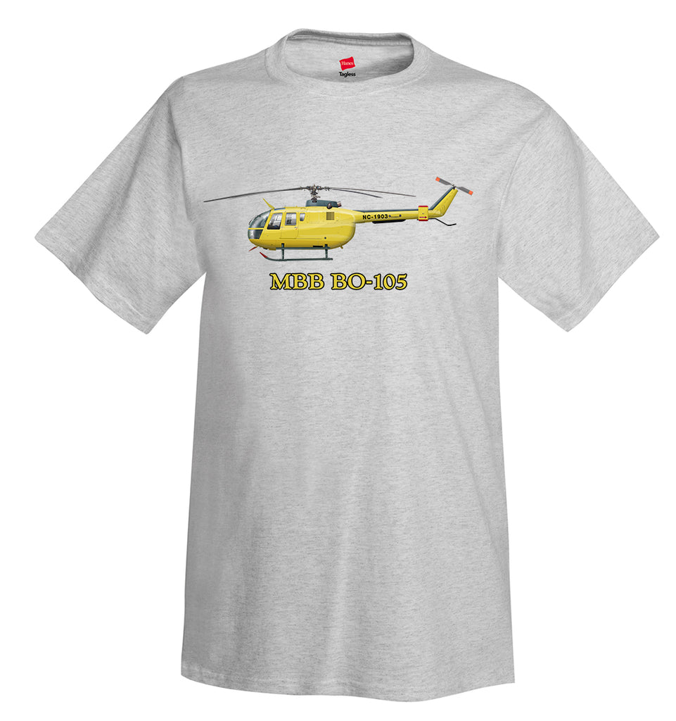 MBB Bo 105 Helicopter T-Shirt - Personalized with Your N#