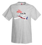 Merry Christmas in the Sky Airplane T-Shirt - AIR7IL385AA5-BR1 - Personalized w/ N#