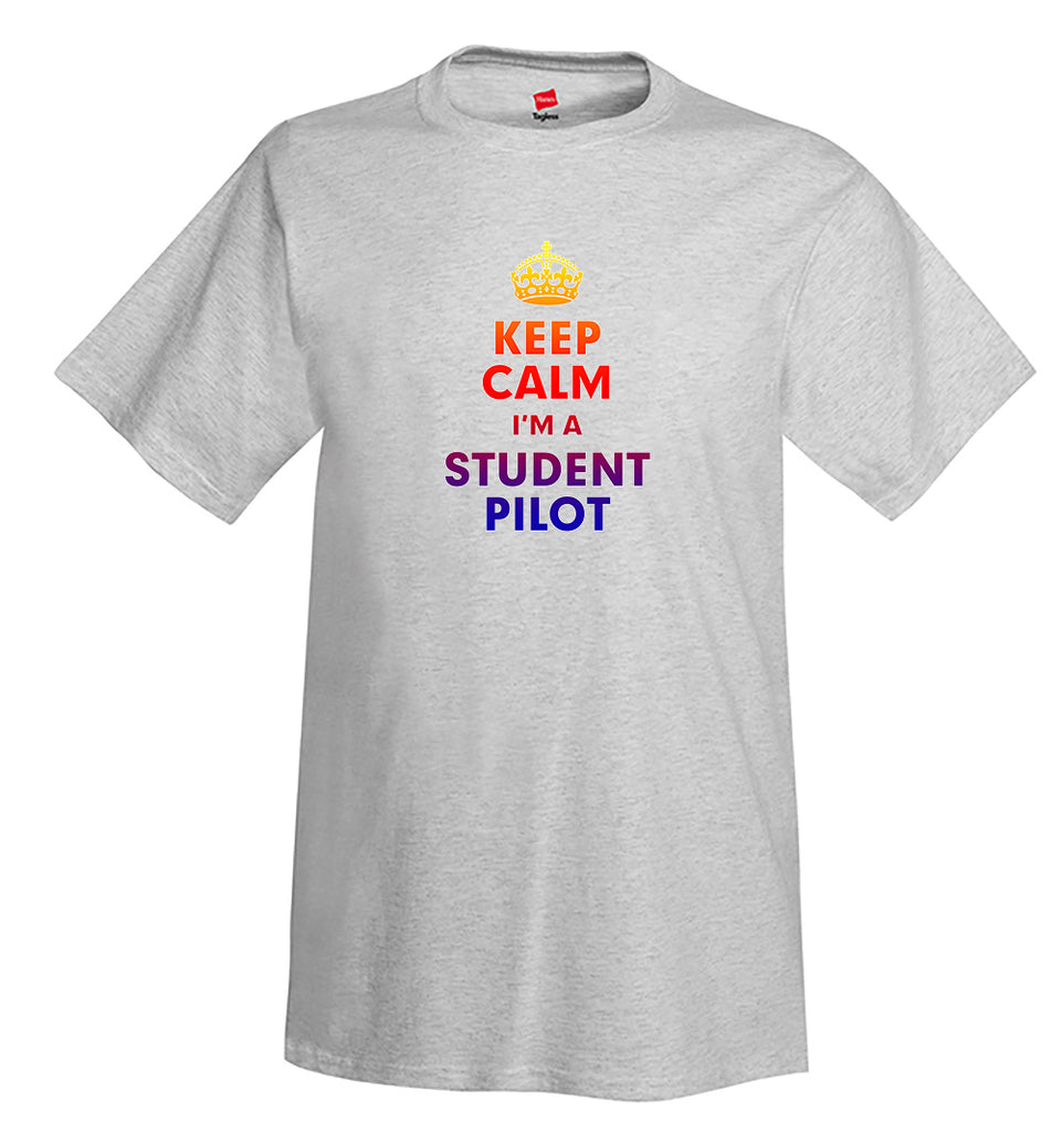 Keep Calm I'm A Student Pilot Airplane Aviation T-Shirt