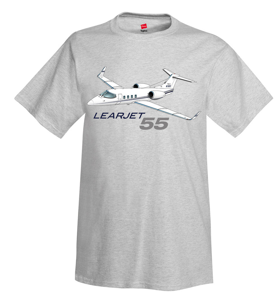 The Learjet 55 "Longhorn" Airplane T-Shirt - Personalized with Your N#