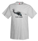 Sikorsky HH-60 Pave Hawk (Black) Helicopter T-Shirt - Personalized with Your N#