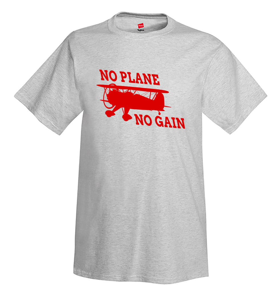 No Plane No Gain Airplane Aviation T-Shirt