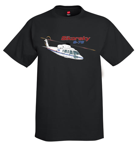 Sikorsky S-76 (Blue) Helicopter T-Shirt - Personalized with Your N#