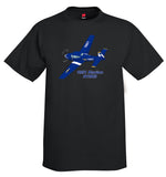 1951 Ryan Navion B (Blue/Yellow)  Airplane T-Shirt - Personalized w/ Your N#