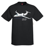 The Learjet 55 "Longhorn" Airplane T-Shirt - Personalized with Your N#