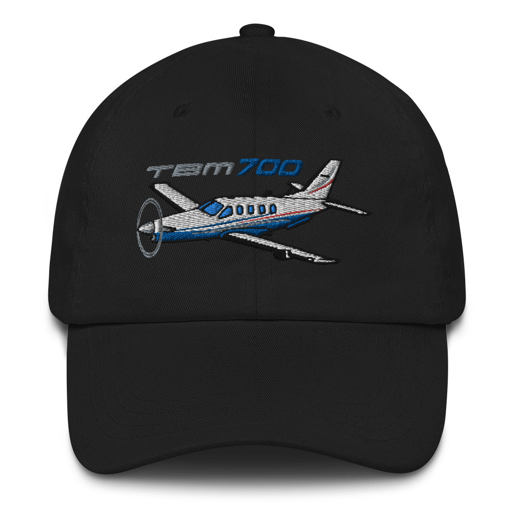 Socata TBM 700 Airplane Embroidered Classic Dad Cap (AIRJF3K2D700-BR1) - Personalized w/ Your N#