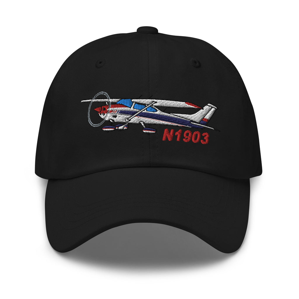 Airplane Embroidered Classic Dad Cap (AIR35JJ182-RB3) - Add Your N#