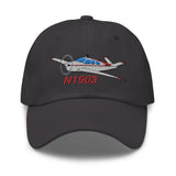 Airplane Embroidered Distressed Cap (AIR2552FES35-BS1) - Add Your N#