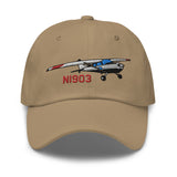 Airplane Embroidered Classic Dad Cap (AIR35JJ185-BLK1) - Add Your N#