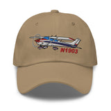 Airplane Embroidered Classic Dad Cap (AIR35JJ182-RB3) - Add Your N#