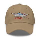 Airplane Embroidered Distressed Cap (AIR2552FES35-BS1) - Add Your N#