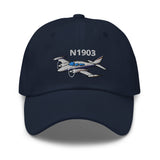 Airplane Embroidered Classic Custom Cap (AIR35JJ310-BGR2) - Personalized with N#