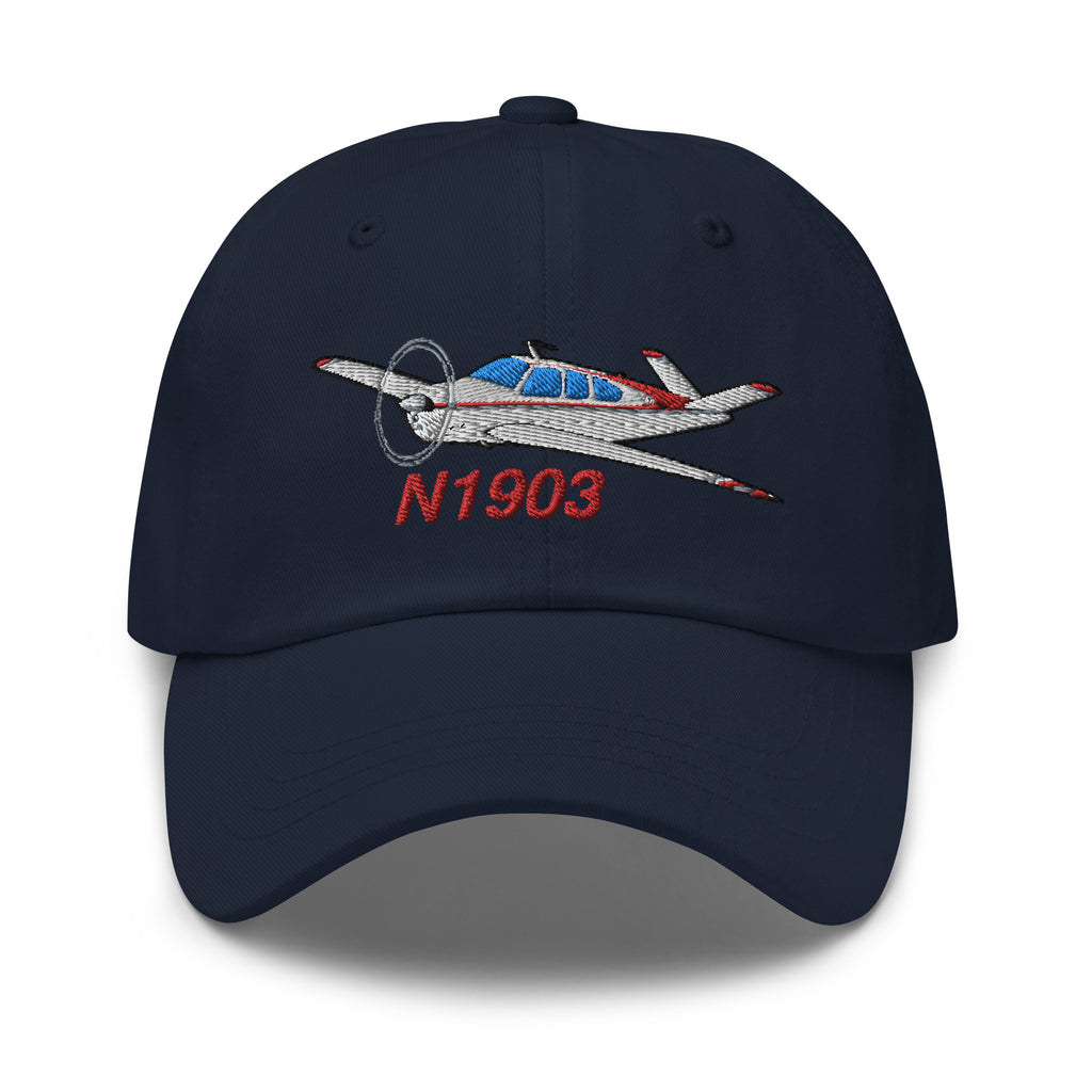 Airplane Embroidered Distressed Cap (AIR2552FES35-BS1) - Add Your N#