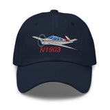 Airplane Embroidered Distressed Cap (AIR2552FES35-BS1) - Add Your N#