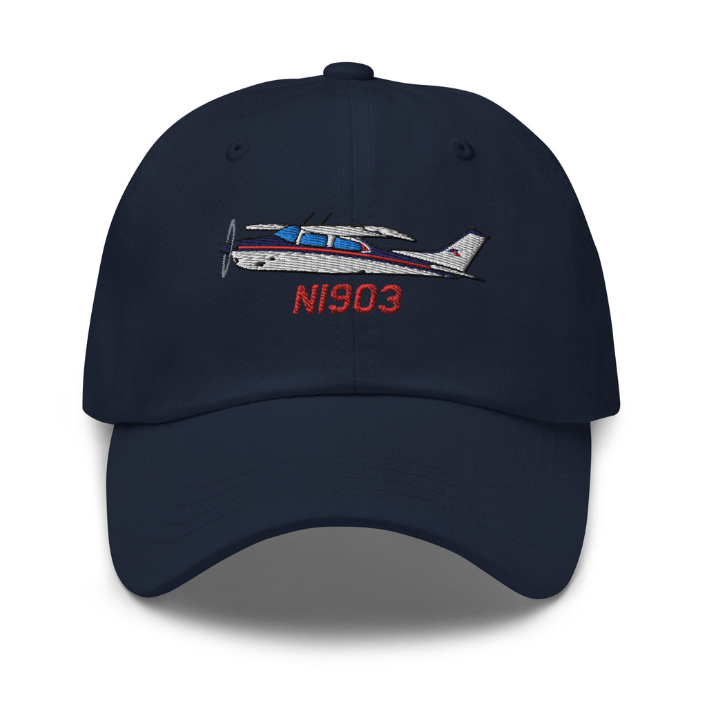 Airplane Embroidered Classic Custom Cap (AIR35JJ210K-BM1) - Personalized with N#