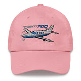 Socata TBM 700 Airplane Embroidered Classic Dad Cap (AIRJF3K2D700-BR1) - Personalized w/ Your N#