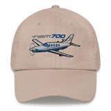 Socata TBM 700 Airplane Embroidered Classic Dad Cap (AIRJF3K2D700-BR1) - Personalized w/ Your N#